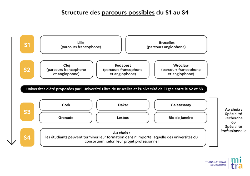 Illustration de la Structure des parcours possibles du S1 au S4